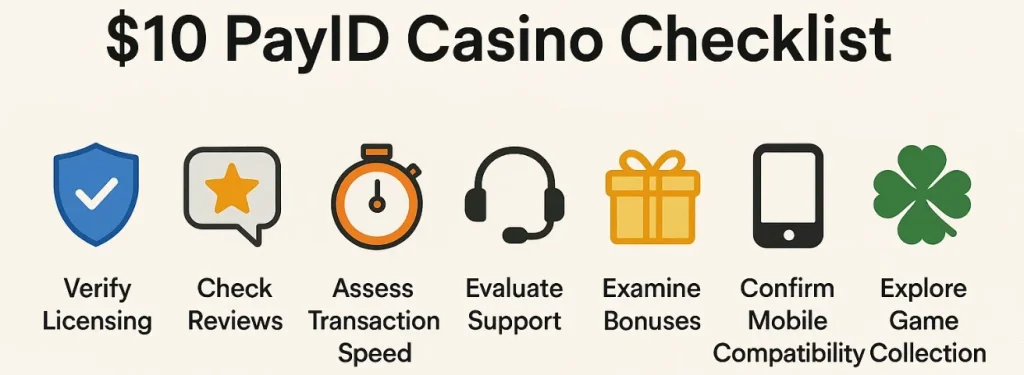 10 payid casino checklist